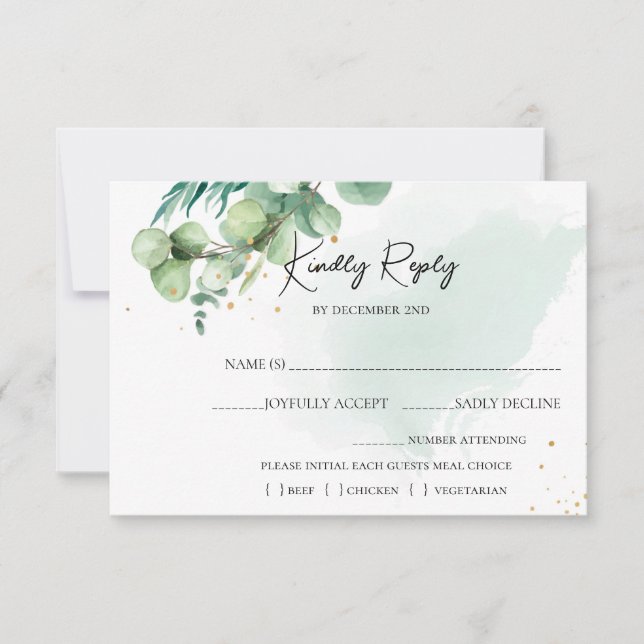 Cartons Réponse Jardin d'été Aquarelle Mariage floral (Devant)