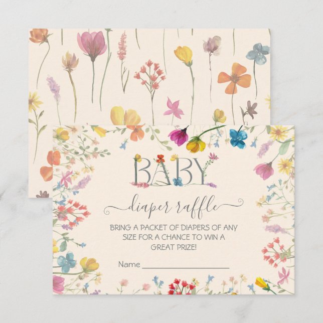 Cartons Réponse Jardin floral Fleur sauvage délicieux Raffle de co (Devant / Derrière)