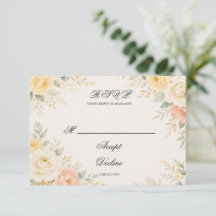 Jaune Beurre Mariage Fleur Pêche et Ivoire