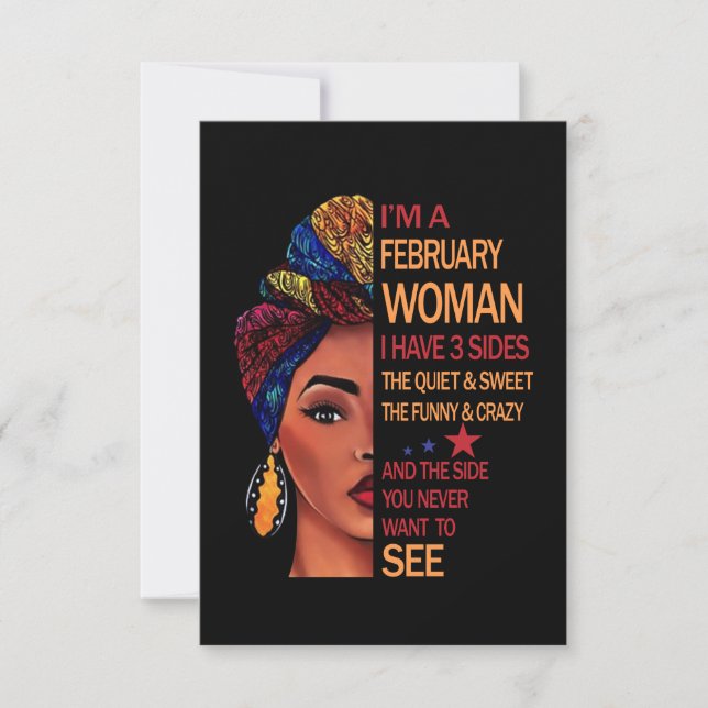 Cartons Réponse Je suis une femme de février (Devant)