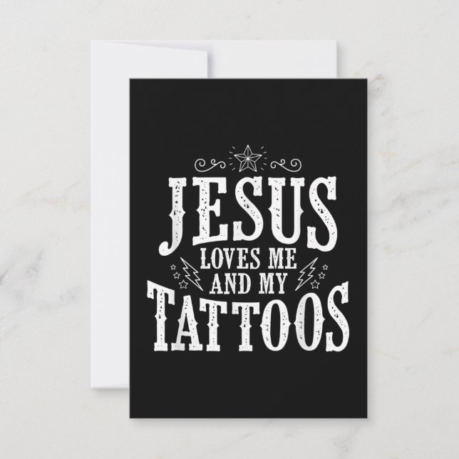Cartons Réponse Jésus amour | Jésus M'Aime Et Mes Tatouages (Devant)