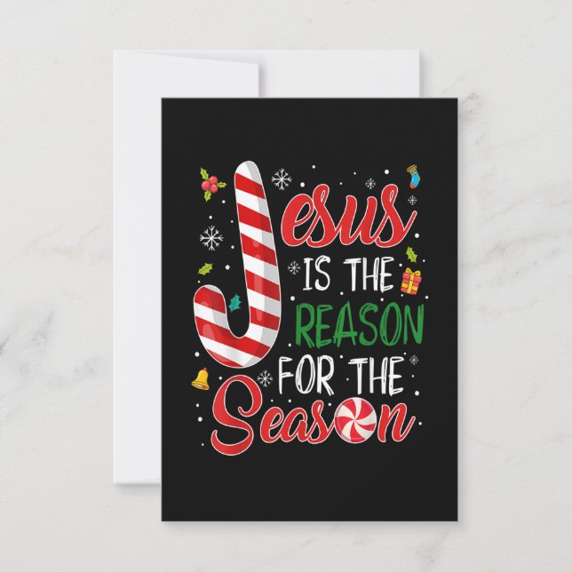 Cartons Réponse Jésus Est La Raison De La Saison Pajam De Noël (Devant)