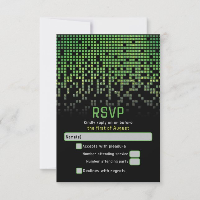 Cartons Réponse Jeu vidéo noir vert Gamer Bar Mitzvah (Devant)