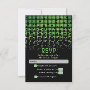 Cartons Réponse Jeu vidéo noir vert Gamer Bar Mitzvah