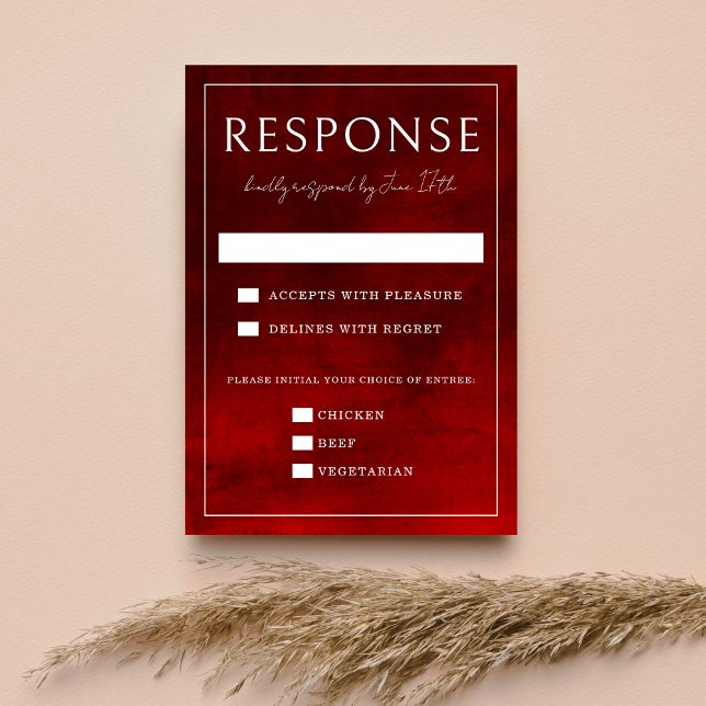 Cartons Réponse Jewel Tone Romance | Ruby | Mariage (Créateur téléchargé)