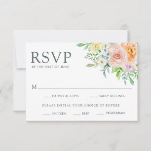 Cartons Réponse Joli Pastel Floral Meice Choice Mariage