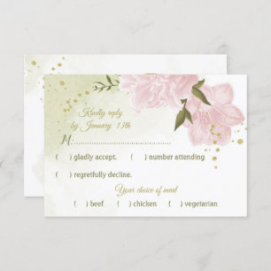 Cartons Réponse joli rose fleurs vert feuille botanique