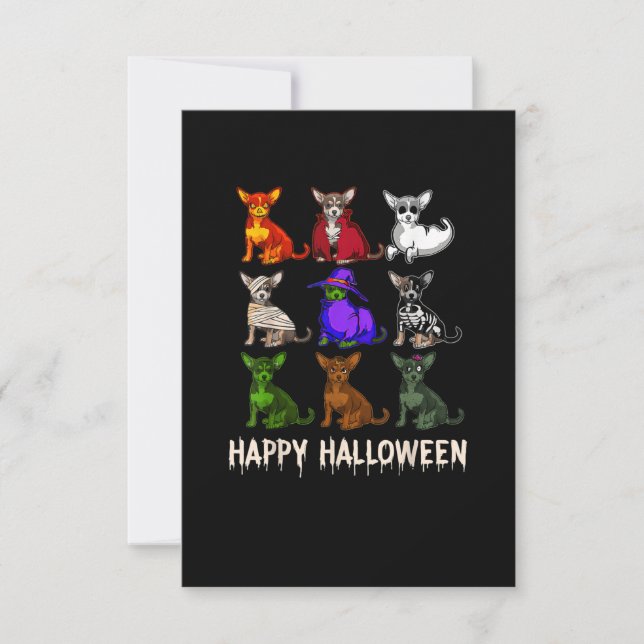 Cartons Réponse Joyeux costume d'Halloween Chihuahua Amoureux de l (Devant)