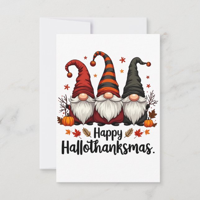 Cartons Réponse Joyeux Hallothanksmas Halloween Noël Gnomes (Devant)