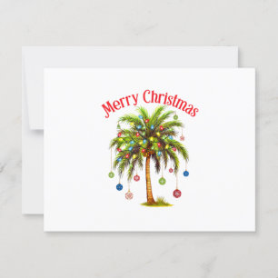 Cartons Réponse Joyeux Noël Palm Tree Light Hawaiian Tropical