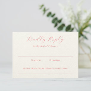 Cartons Réponse Julia Coral Traditionnel Mariage élégant