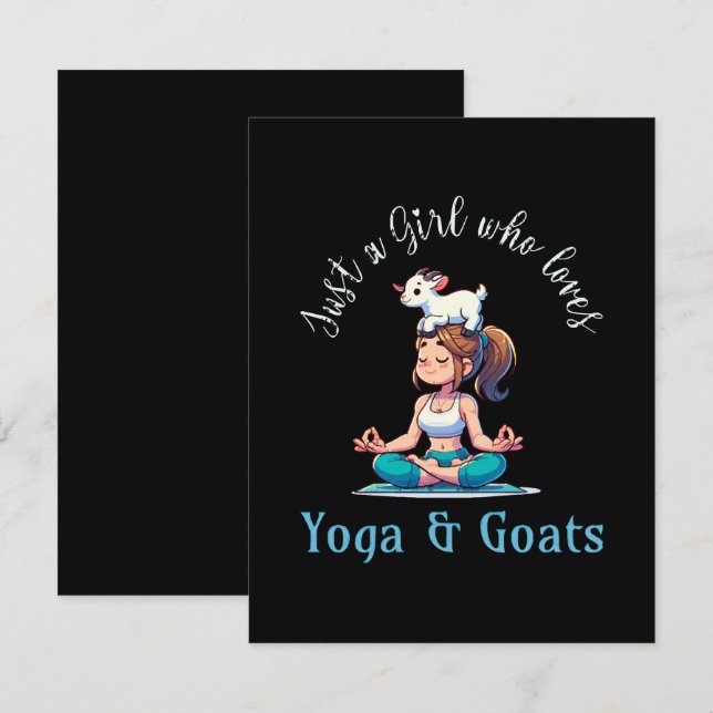 Cartons Réponse Juste une fille qui aime le yoga et les chèvres (Devant / Derrière)