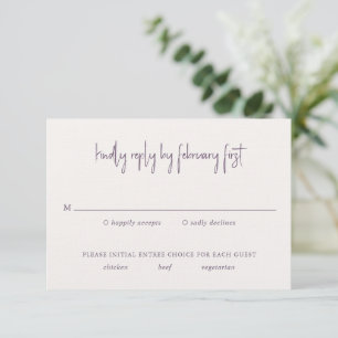 Cartons Réponse Kylee Mauve Mariage traditionnel élégant