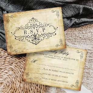 Cartons Réponse La collection de mariage vintage fleurie et ornée