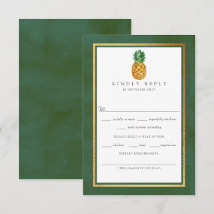 Cartons Réponse La collection de Mariages d'ananas tropicaux