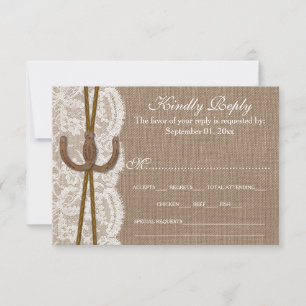 Cartons Réponse La collection Rustic Horseshoe Mariage