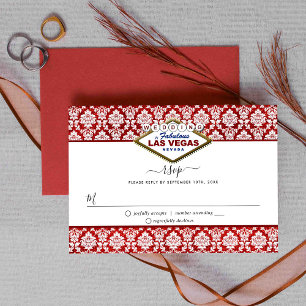 Cartons Réponse La Parties scintillant Damask Las Vegas Mariage Co