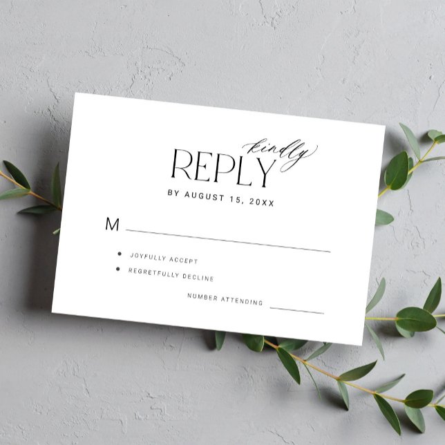 Cartons Réponse La typographie moderne répondre gentiment mariage (Créateur téléchargé)