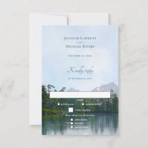 Cartons Réponse Lac dans les montagnes nature rustique mariage