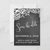 Lace Chalkboard Moderne Calligraphie Enregistrer l