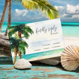 Cartons Réponse Lagon de plage tropical Palm Tree Paradise Maria