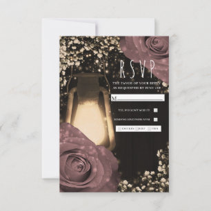 Cartons Réponse Lanterne Rustique Lueur Roses Rose Poussiéreux Mar
