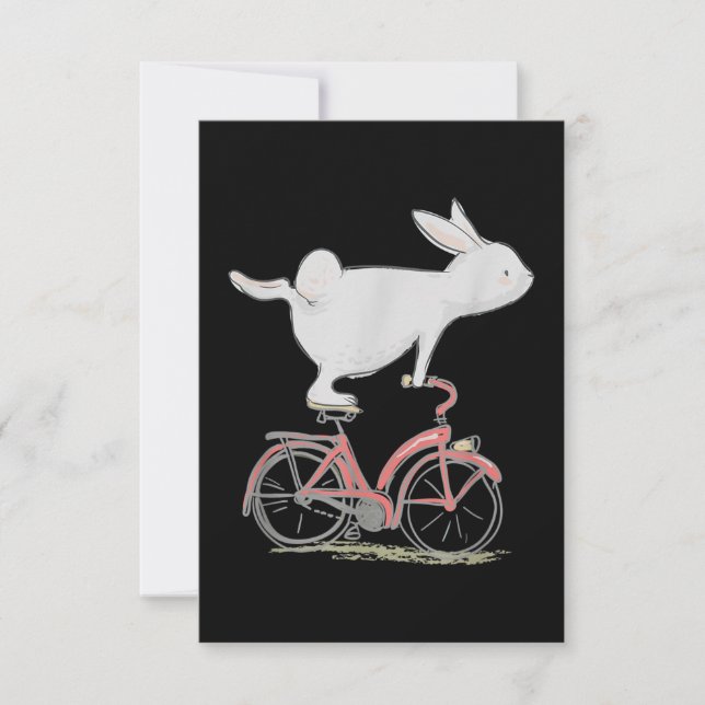 Cartons Réponse Lapin Mignonne Sur Vélo Vélo Vélo Vélo Vélo (Devant)