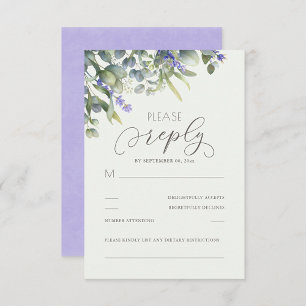 Cartons Réponse Lavande avec Mariage de verdure Eucalyptus