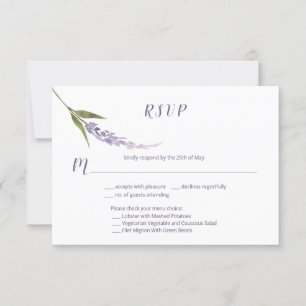 Cartons Réponse Lavande mauve à tige florale unique  