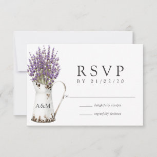 Cartons Réponse Lavender Cottage Chic Mariage