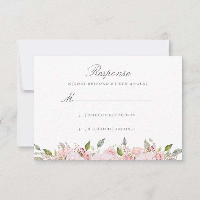 Cartons Réponse Lavish rose Roses Mariage (Devant)