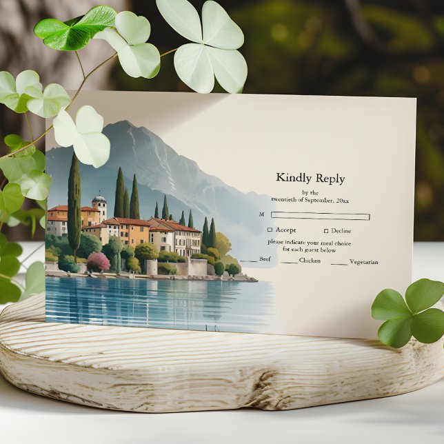 Cartons Réponse Le Lac de Côme Italie Destination Mariage (Créateur téléchargé)