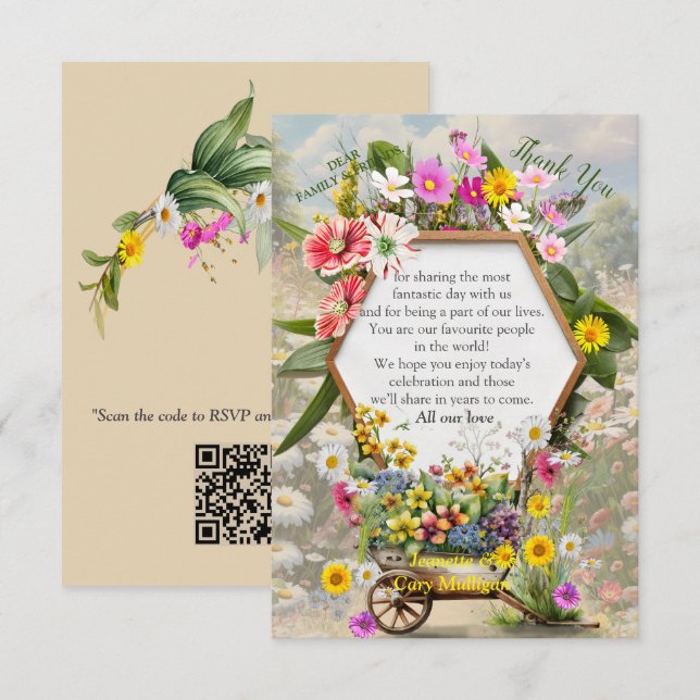 Cartons Réponse Le langage des fleurs (Devant / Derrière)