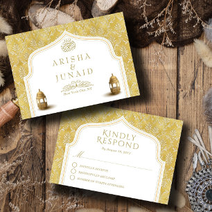Cartons Réponse Le roi islamique Golden Damask Mariage musulman