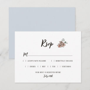 Cartons Réponse Le Signe Mariage Dit Rustique Doodle Floral
