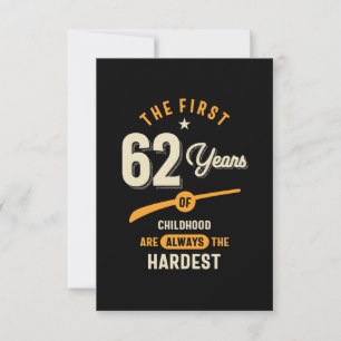 Cartons Réponse Les 62 premières années - 62e anniversaire cadeau