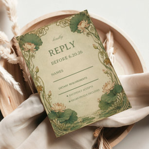 Cartons Réponse Lotus Botanique Vintage