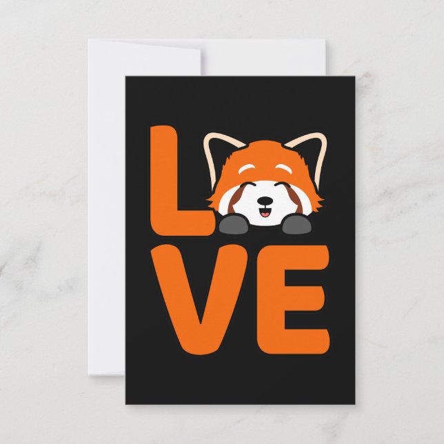 Cartons Réponse Love Pandas mignon animal animal de compagnie roug (Devant)