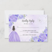 Lumière violet Argent Floral Princesse Quinceañera