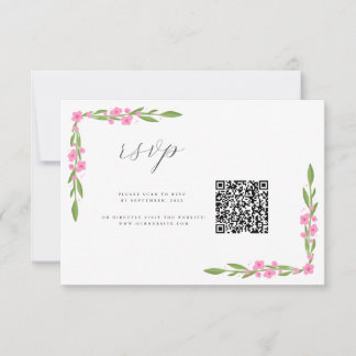 Cartons Réponse  lunaire Mariage Floral QR