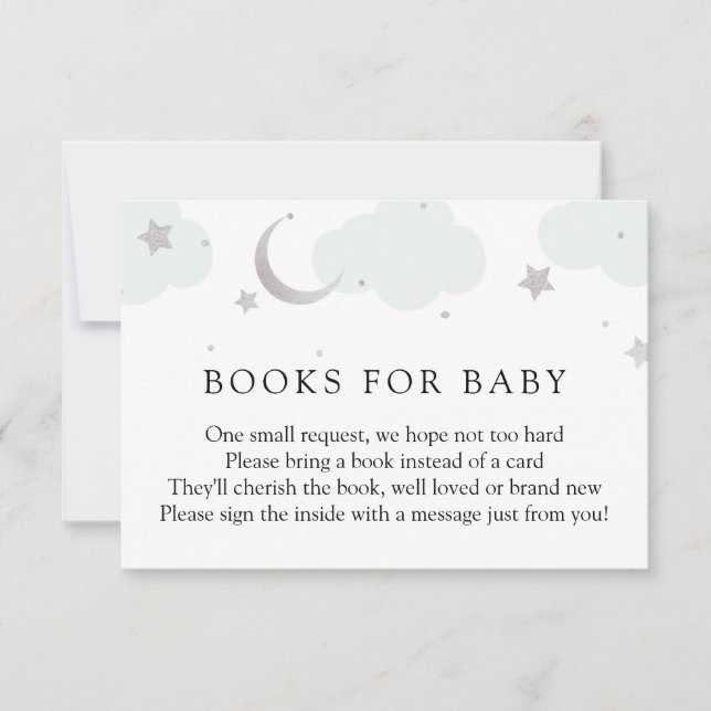 Cartons Réponse Lune et Stars Livres en argent pour Baby insert ca (Devant)