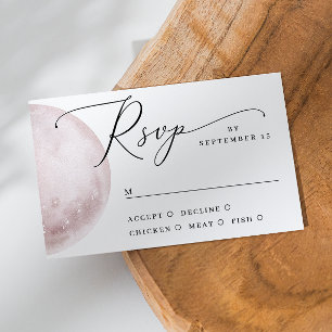 Cartons Réponse Lune rose céleste romantique   Mariage bohème