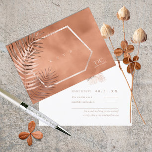Cartons Réponse Lush Palm Leaf Mariage Terra Cotta ID956