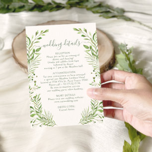 Cartons Réponse Lush Woodland Feuille Greenery Mariage Détails Car