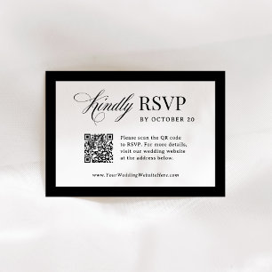 Cartons Réponse Luxe classique   Élégant Mariage de code QR évolut