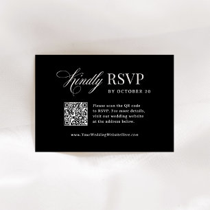 Cartons Réponse Luxe classique   Mariage de code QR à balayage noi