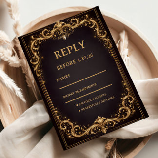 Cartons Réponse Luxury Gold Ornate Sparkle