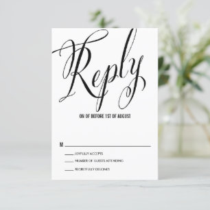 Cartons Réponse M. et Mme Calligraphie Mariage Rustique