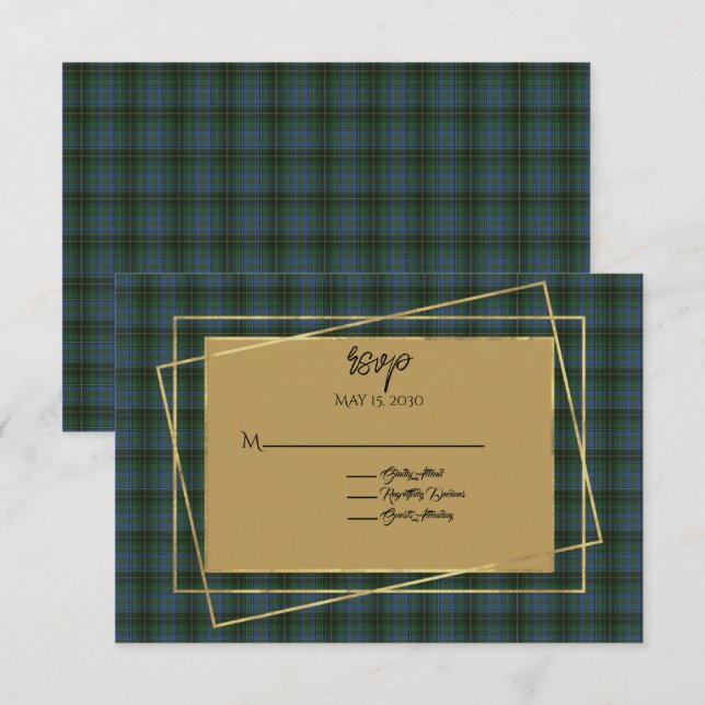 Cartons Réponse MacInnis Tartan Plaid Mariage (Devant / Derrière)