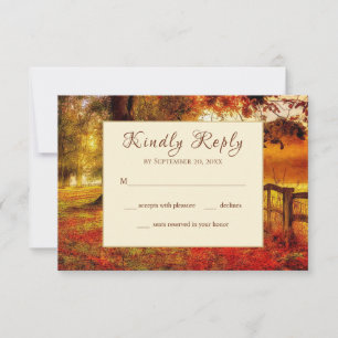 Cartons Réponse Magnifique chemin d'automne arbres colorés mariage